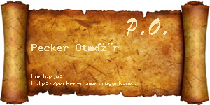 Pecker Otmár névjegykártya